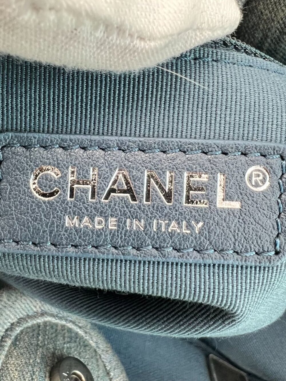 CHANEL Light Blue Denim Medium Deauville Logo Tote Bag SHW - Picture 8 of 16